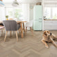 Lusso Bari Liberty Elm Herringbone Glue Down LVT Vinyl Flooring