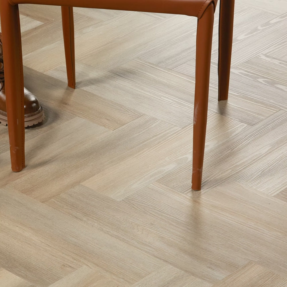 Lusso Bari Liberty Elm Herringbone Glue Down LVT Vinyl Flooring