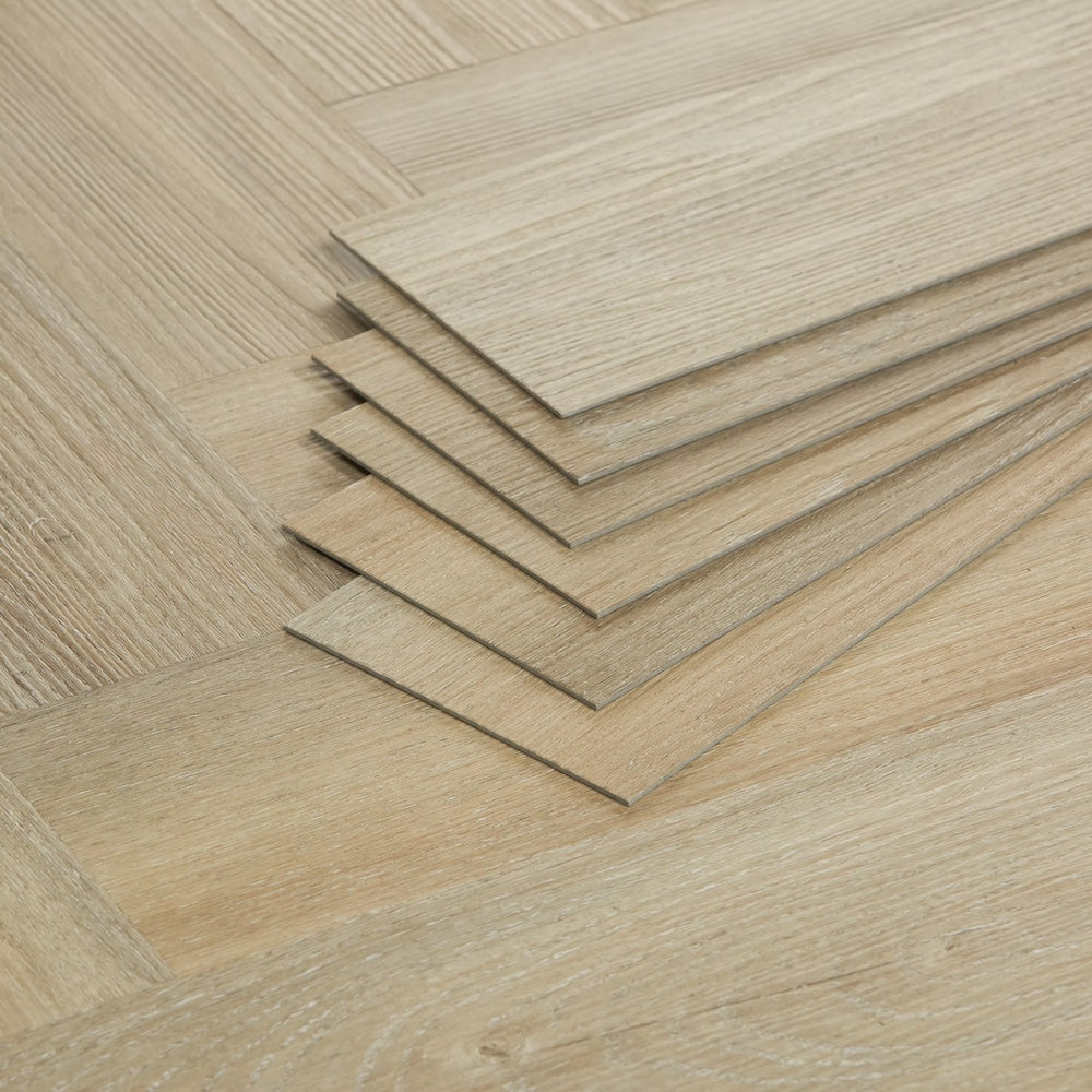 Lusso Bari Liberty Elm Herringbone Glue Down LVT Vinyl Flooring