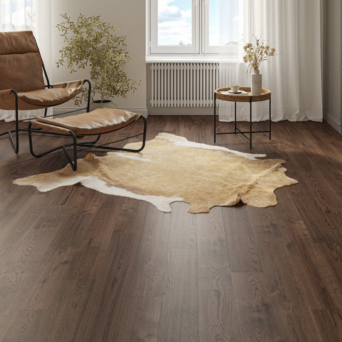 Lusso Florence Coffee Handscraped Solid Oak Flooring 150mm