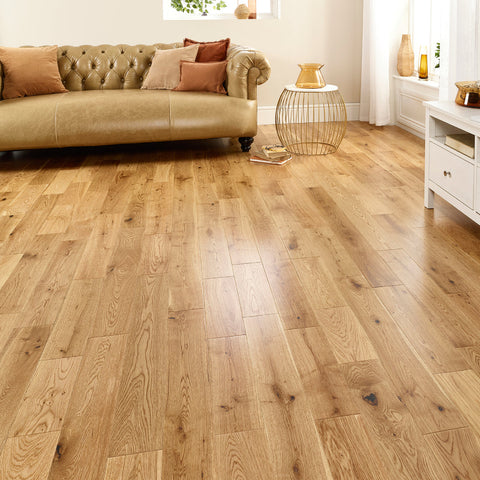 Job Lot - 6 Packs/8.64sqm of Lusso Florence Lacquered Solid Oak Flooring 150mm