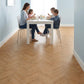 Lusso Flooring Genoa Natural Brushed and Lacquered Rustic Herringbone Solid Oak