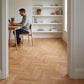Lusso Flooring Genoa Natural Smooth Lacquered Rustic Herringbone Solid Oak