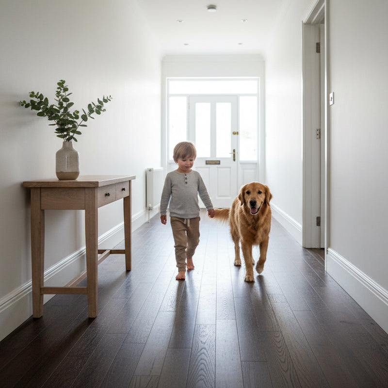 Lusso Modena Black Washed Brushed & Lacquered Engineered Oak 125mm