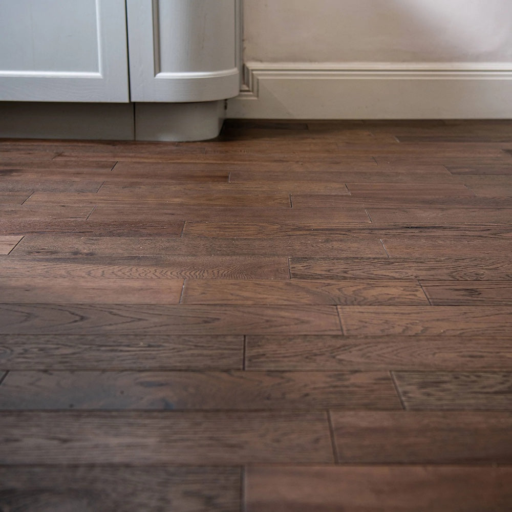 Lusso Modena Black Washed Brushed & Lacquered Engineered Oak 125mm - (SAMPLE)