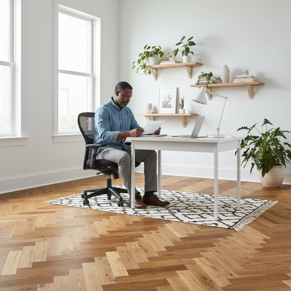 Lusso Novara Herringbone Smoked Brushed & Lacquered Engineered Oak