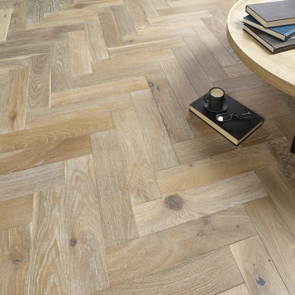 Novara Herringbone Smoked Grey Engineered Oak - (SAMPLE)