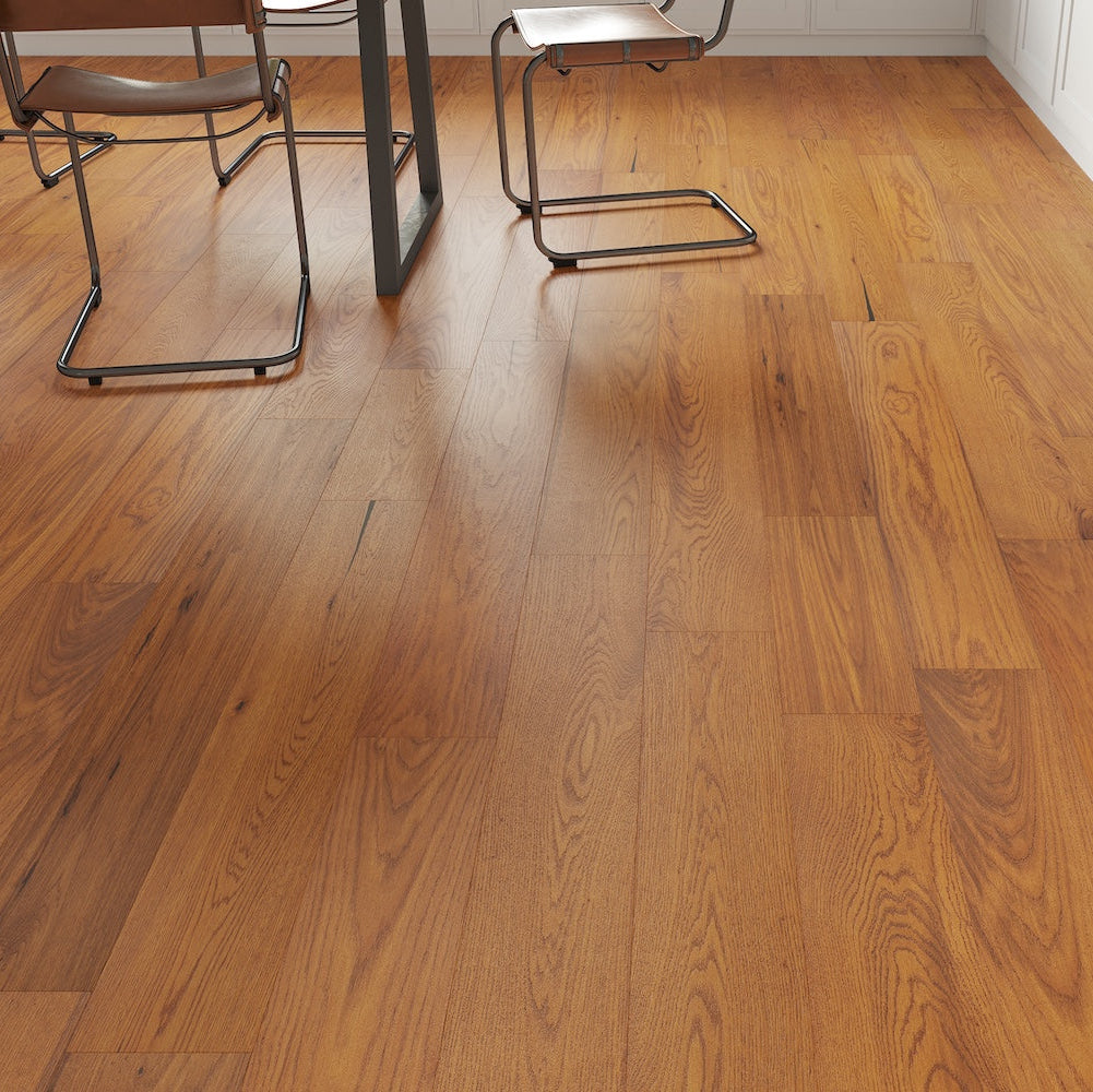 Lusso Novara Luxe Golden Brushed UV Oiled Oak Engineered Wood Flooring - (SAMPLE)