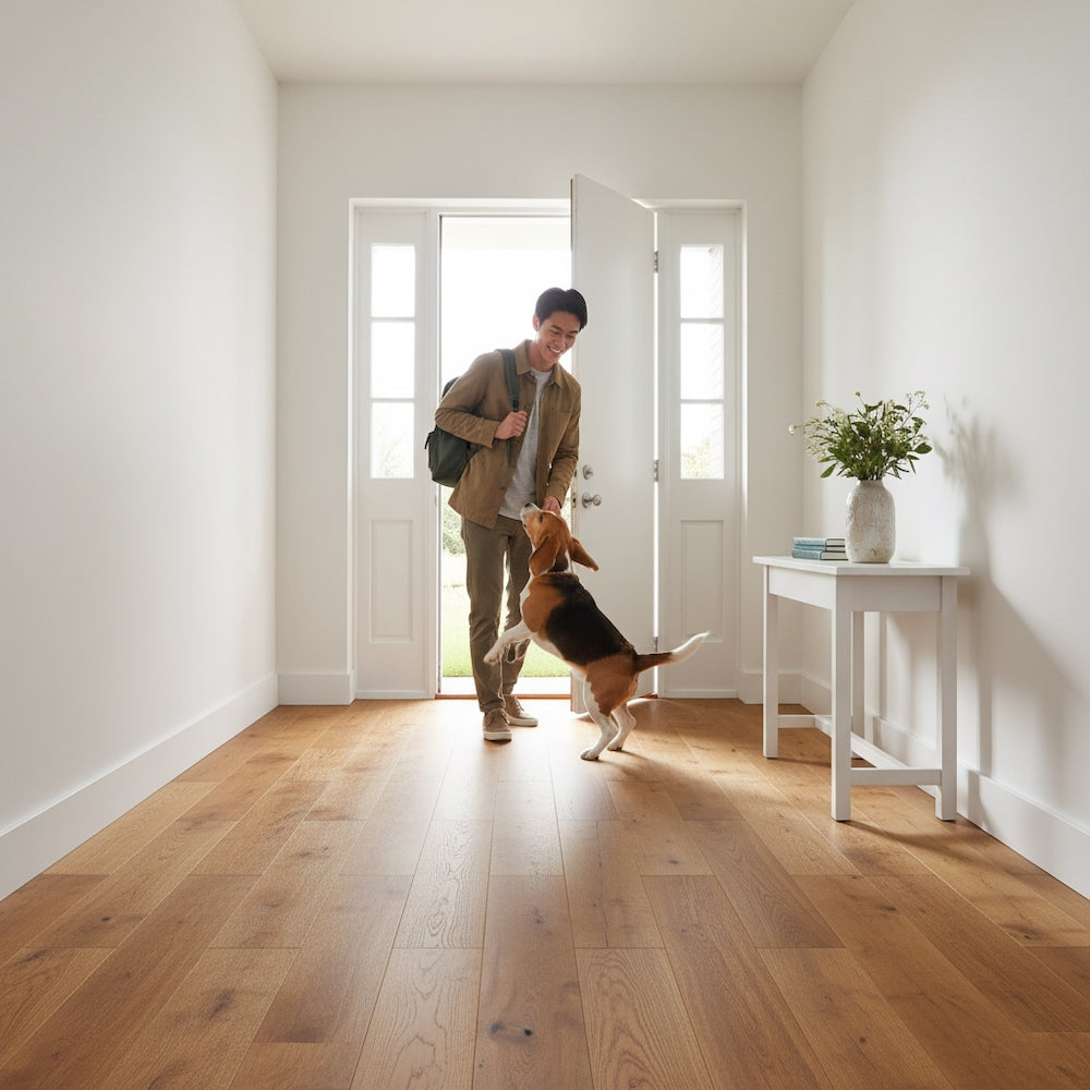 Lusso Novara Luxe Golden Brushed UV Oiled Oak Engineered Wood Flooring