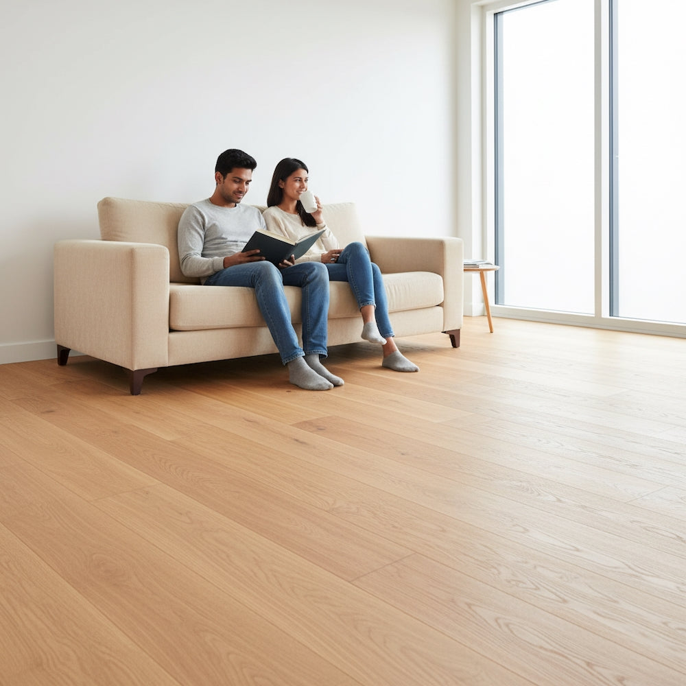 Lusso Novara Luxe Natural Brushed UV Oiled Oak Engineered Wood Flooring