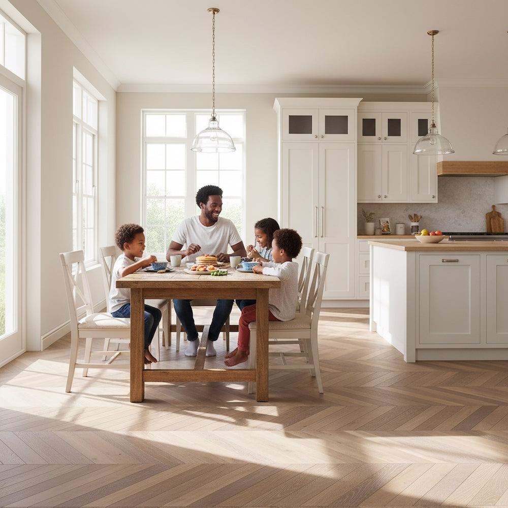 Lusso Palermo Ashen Oak Chevron Engineered Flooring
