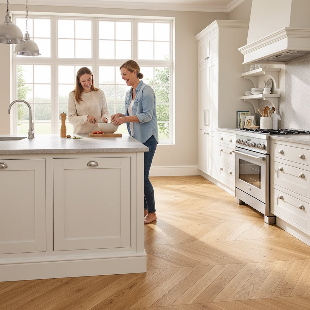 Lusso Palermo Lustrous Oak Chevron Engineered Flooring