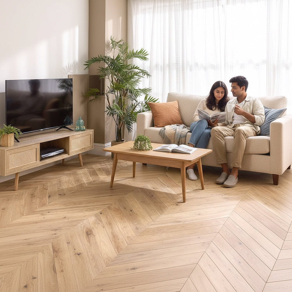 Lusso Palermo Phantom Oak Chevron Engineered Flooring