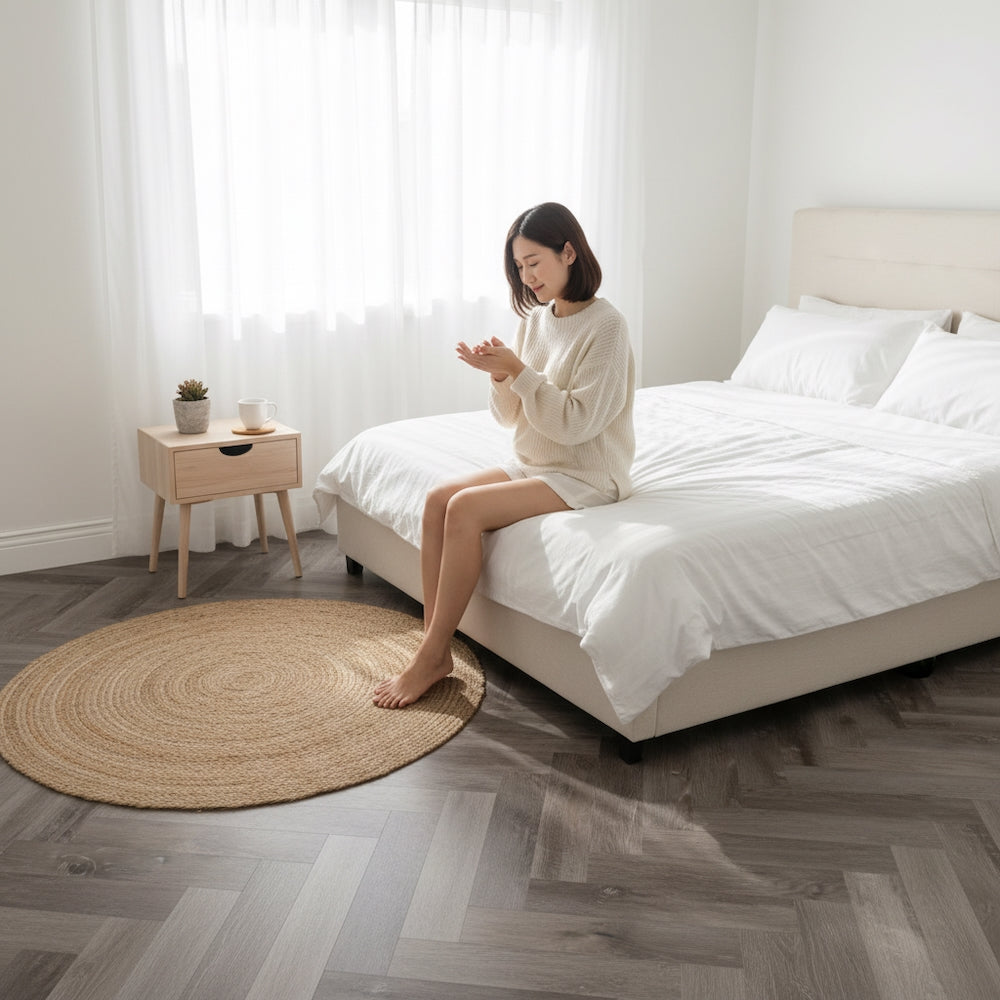 Lusso Flooring Portofino Herringbone Weathered Ash Glue Down LVT Vinyl