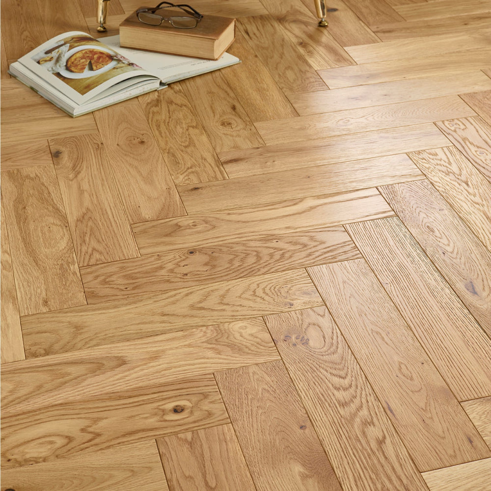 Rome Herringbone Natural Brushed & Lacquered Engineered Oak - (SAMPLE)