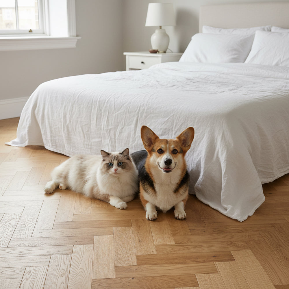 Lusso Rome Herringbone Natural Brushed & Lacquered Engineered Oak