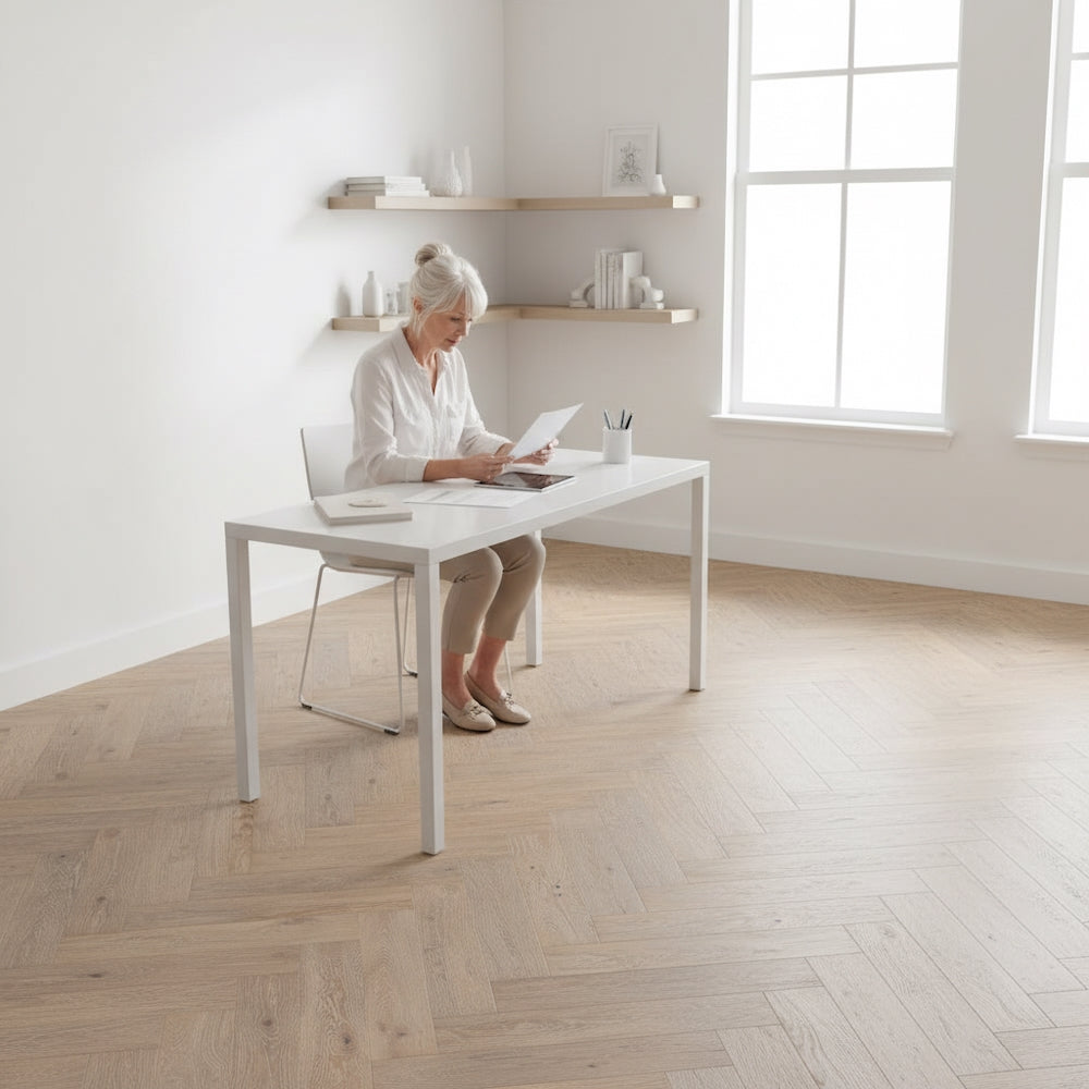 Lusso Rome Herringbone Smoked Grey Brushed & Oiled Engineered Oak