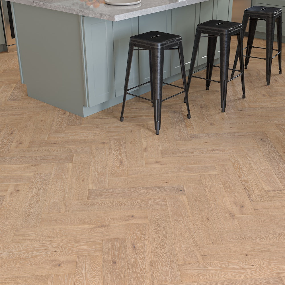 Rome Herringbone Smoked Grey Brushed & Oiled Engineered Oak - (SAMPLE)