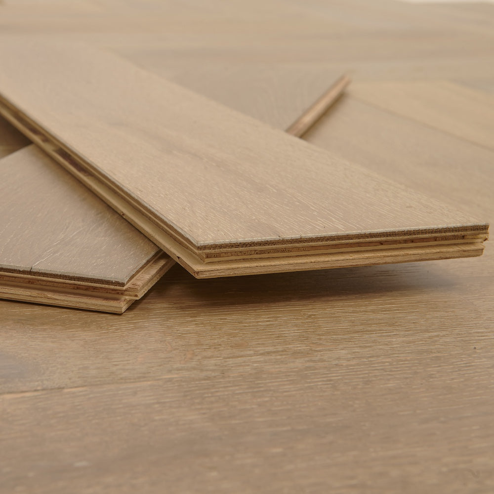 Lusso Rome Herringbone Smoked Grey Brushed & Oiled Engineered Oak
