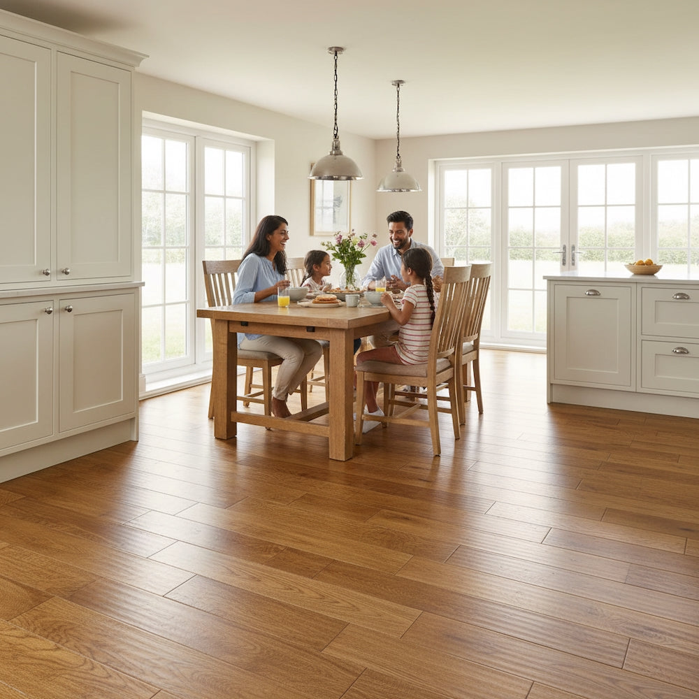 Lusso Sorrento Golden Handscraped Lacquered Engineered Oak 150mm