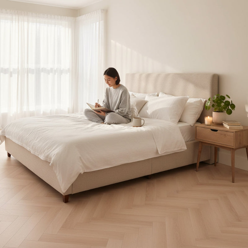 Lusso Flooring Taranto Chatsworth Oak Herringbone SPC Click Vinyl
