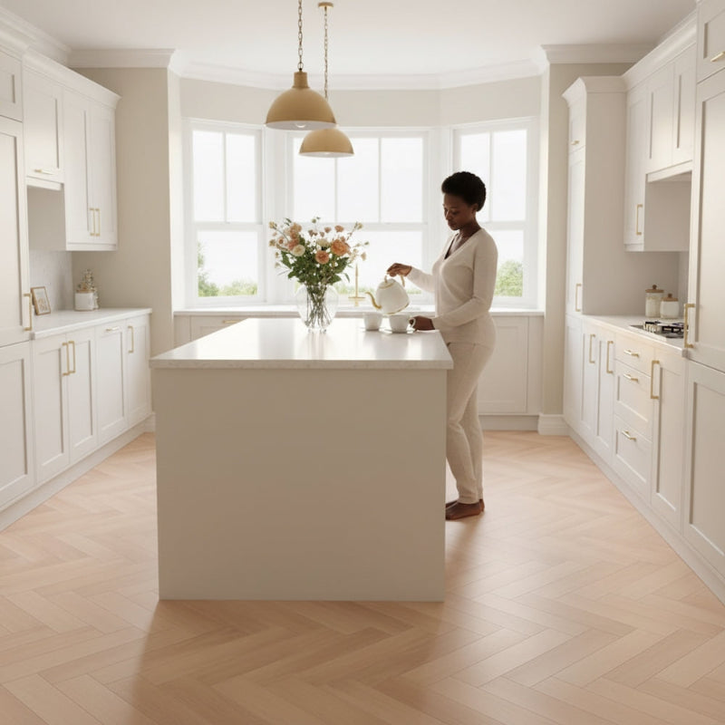 Lusso Flooring Taranto Chatsworth Oak Herringbone SPC Click Vinyl