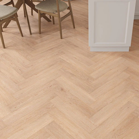 Lusso Taranto Wentworth Oak Herringbone SPC Click Vinyl Flooring