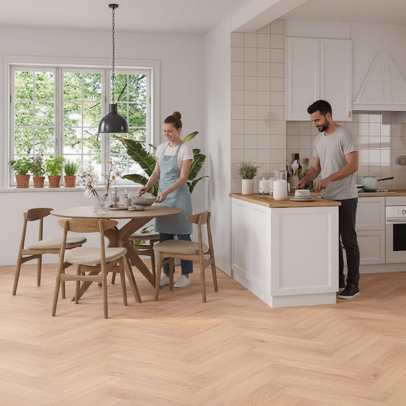 Lusso Flooring Taranto Wentworth Oak Herringbone SPC Click Vinyl