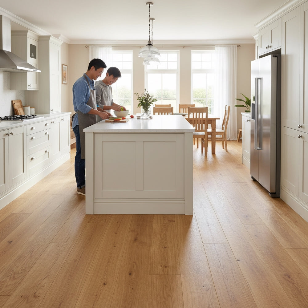 Lusso Trento Distressed Natural Brushed & Lacquered Engineered Oak 220mm