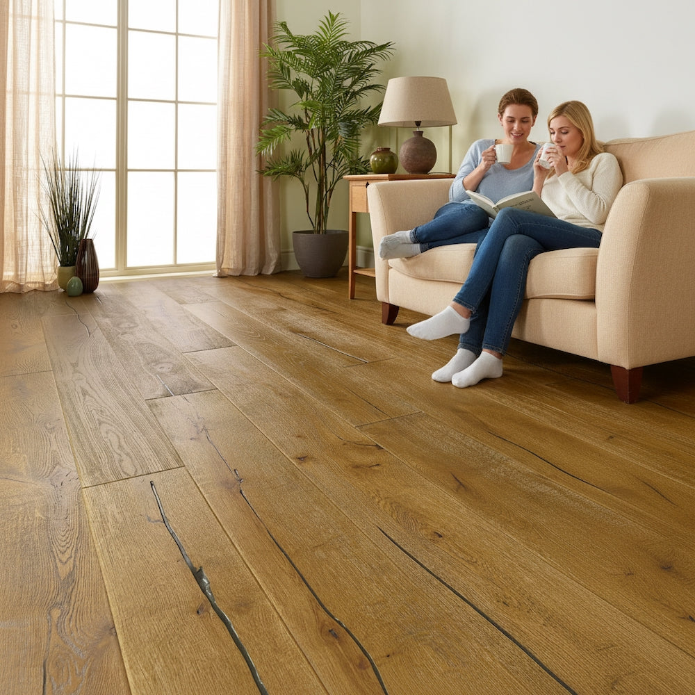 Lusso Trento Distressed Oiled Golden Engineered Oak 220mm
