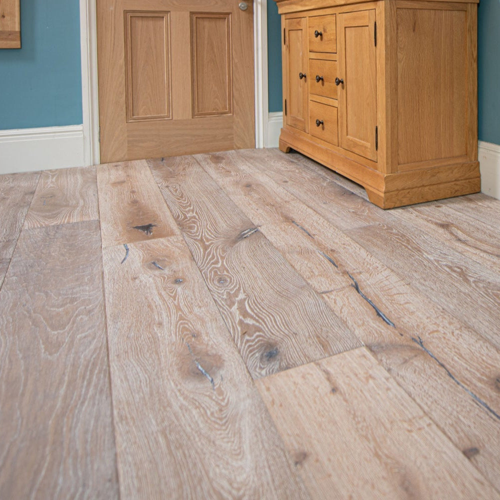 Trento Distressed Oiled Grey Engineered Oak 220mm - (SAMPLE)