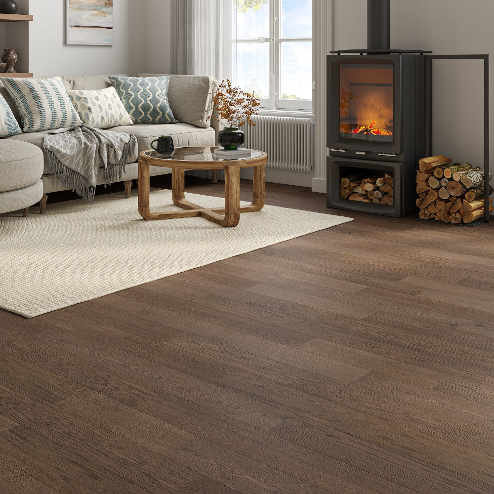 Uniqo Coffee Engineered Oak Flooring - (SAMPLE)