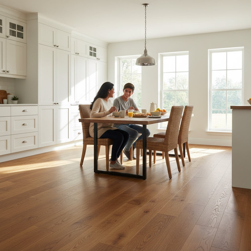 Lusso Uniqo Golden Brushed & Lacquered Engineered Oak Flooring