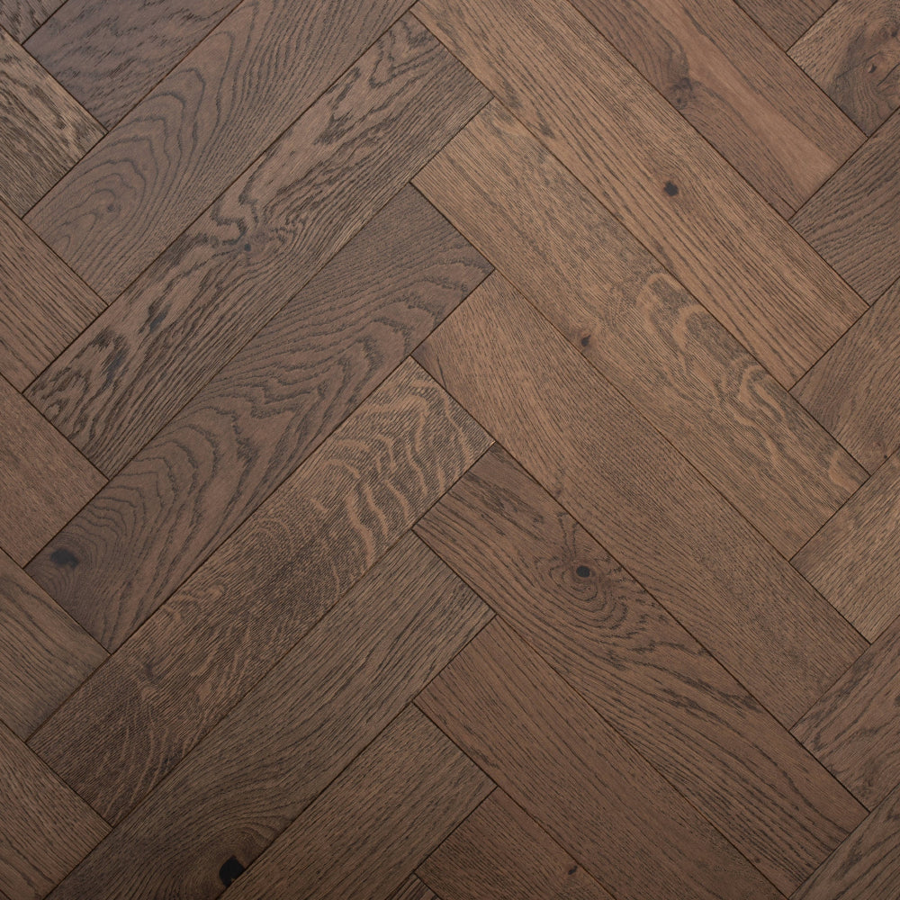 Lusso Uniqo Herringbone Coffee Engineered Oak Flooring