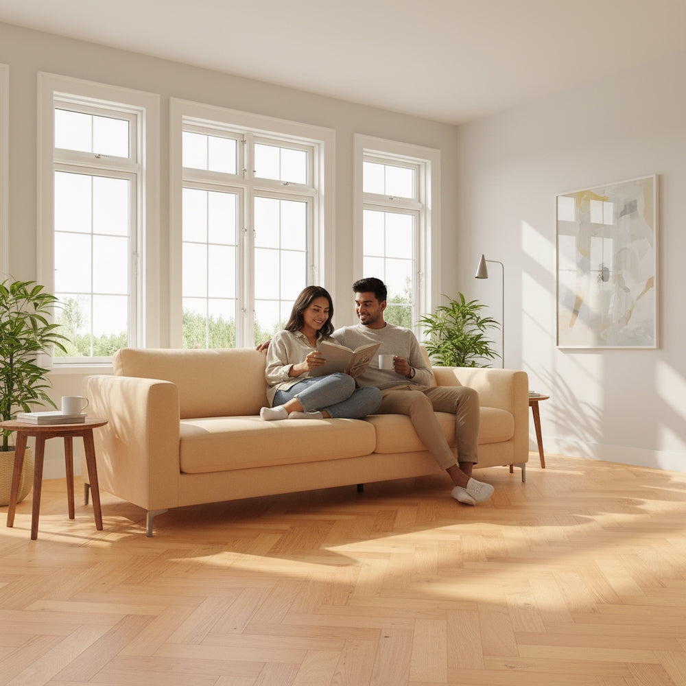 Lusso Uniqo Herringbone Natural Brushed & Oiled Engineered Oak