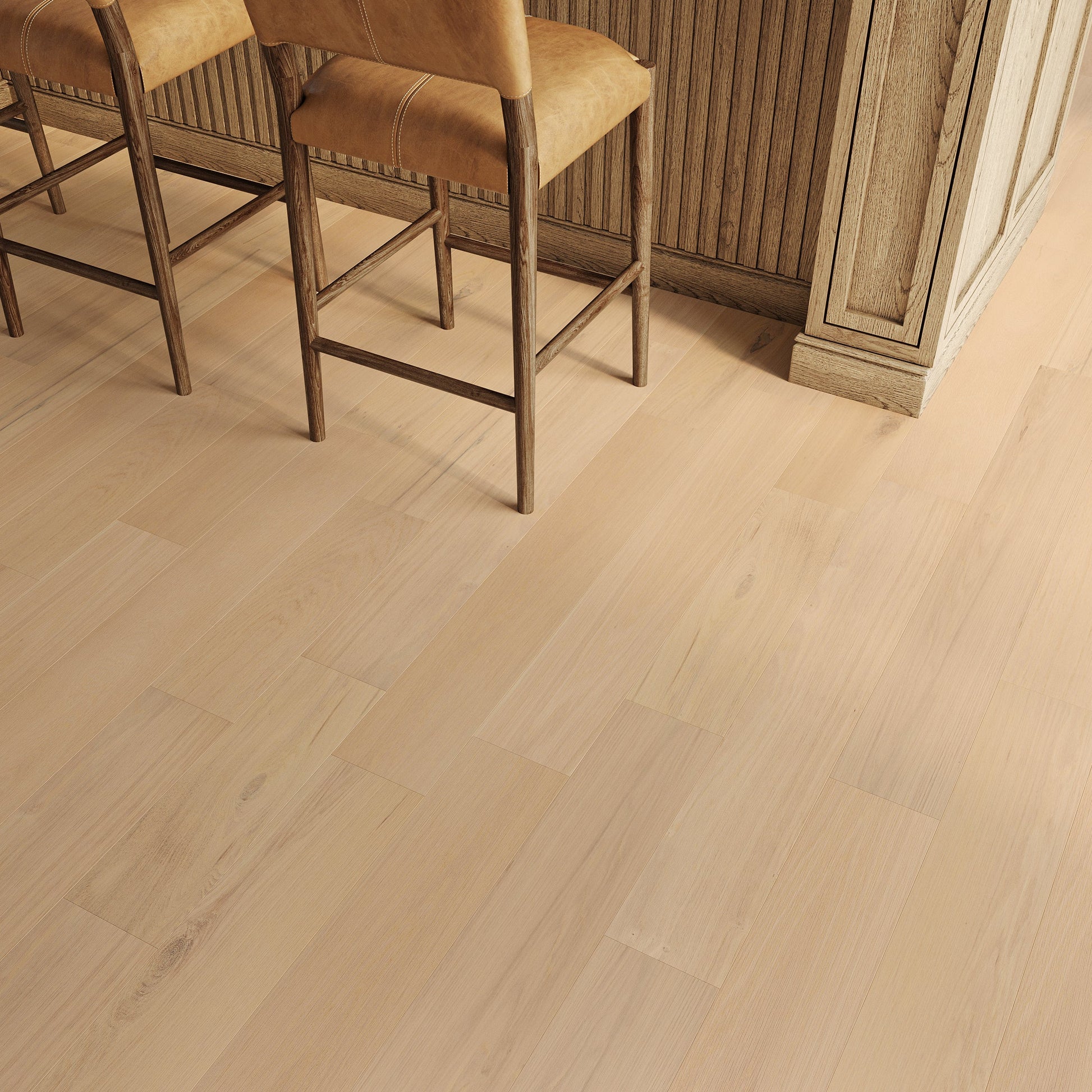 Wooden flooring with a chair in the background