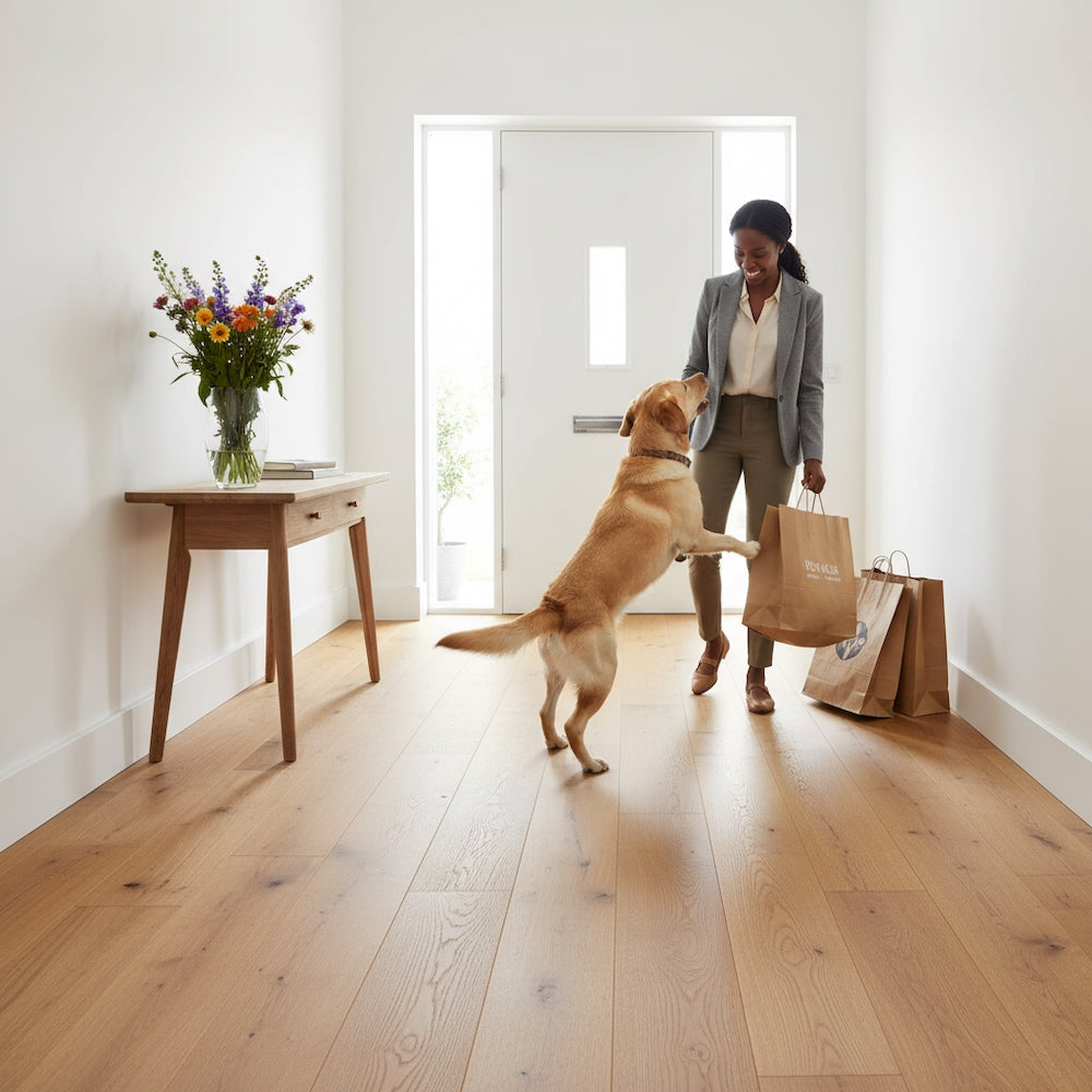 Lusso Venice Luxe Golden Oak Brushed & Lacquered 20/6mm Engineered Oak