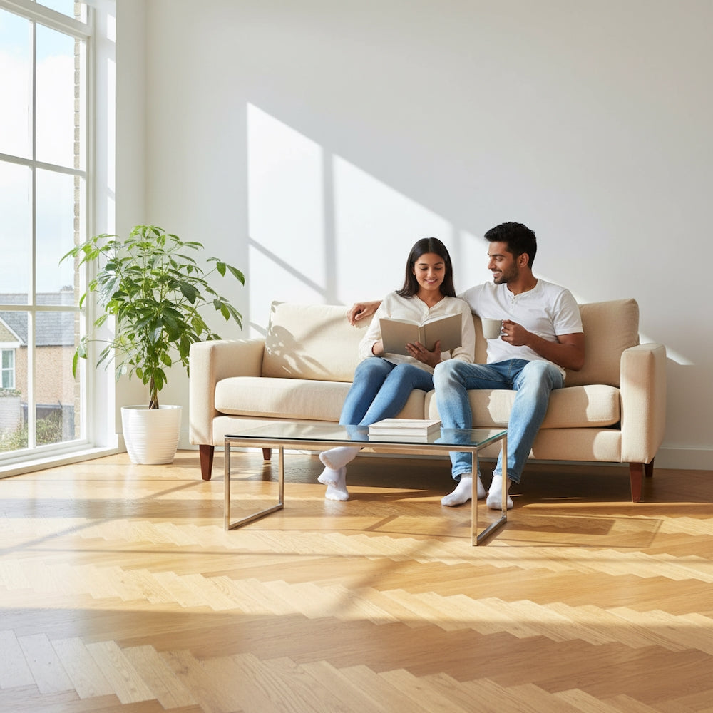 Lusso Venice Luxe Golden Oak Brushed & Oiled 20/6mm Herringbone Engineered Wood Flooring