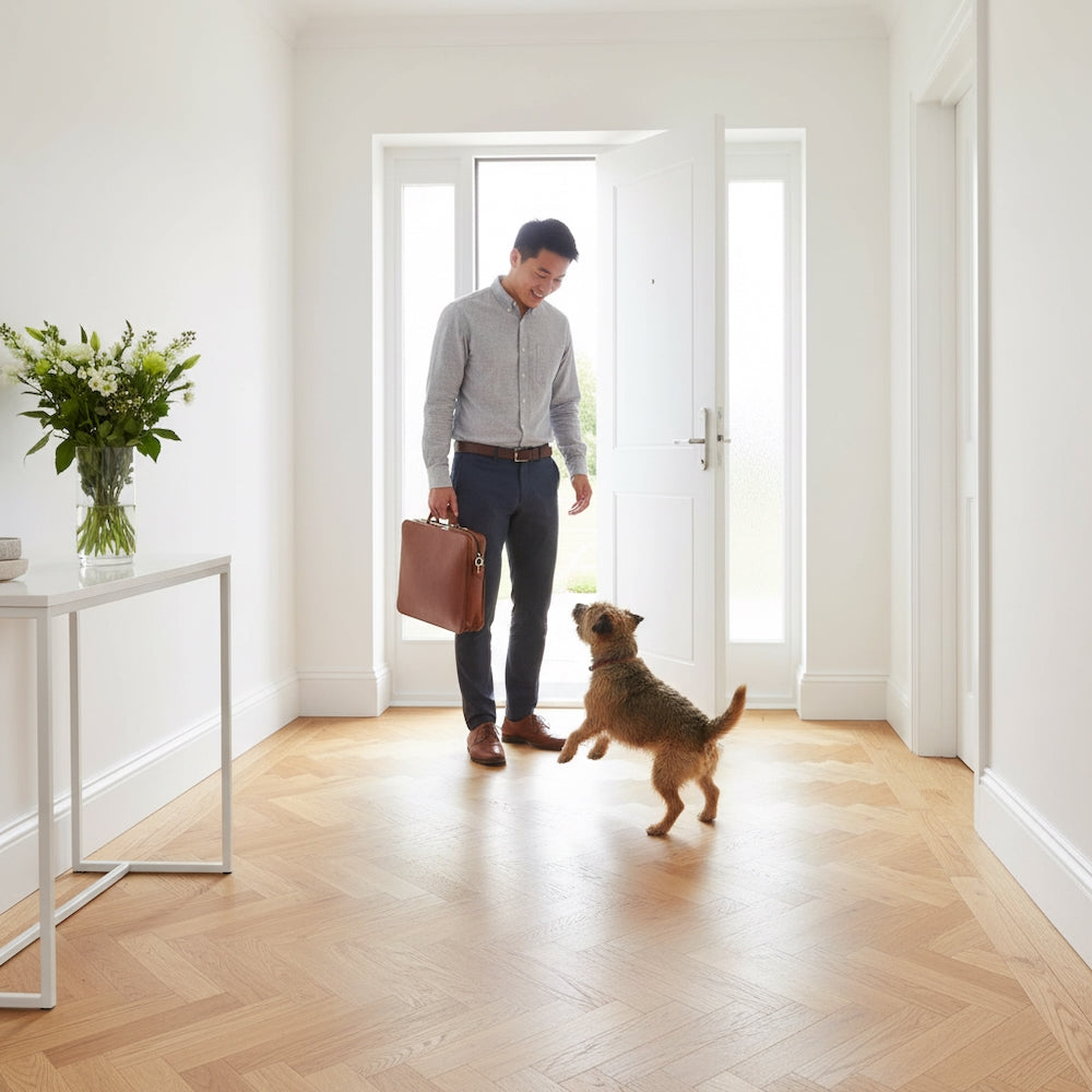 Lusso Venice Luxe Golden Oak Brushed & Oiled 20/6mm Herringbone Engineered Wood Flooring