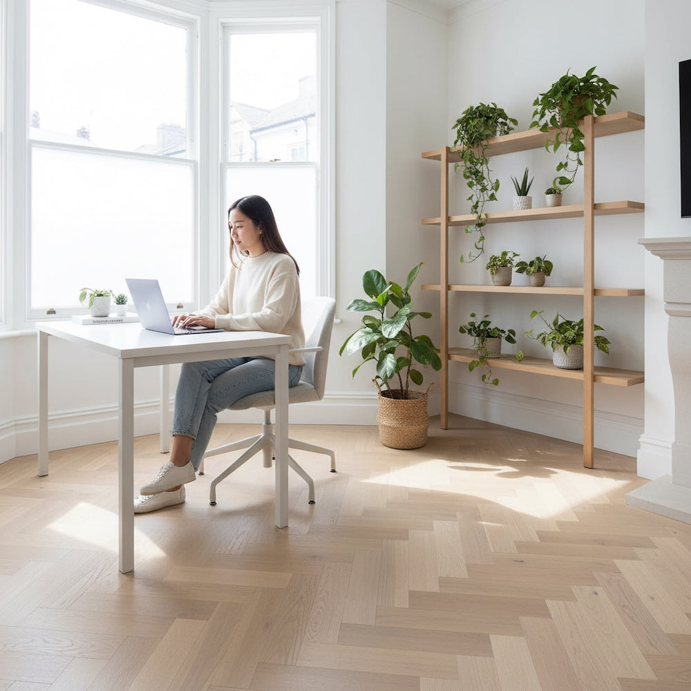 Lusso Venice Luxe Natural Oak Invisible Oiled 20/6 mm Herringbone Engineered Wood Flooring