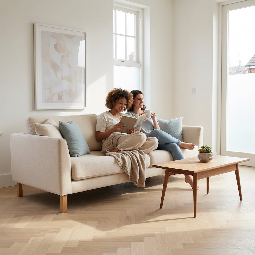 Lusso Venice Luxe Natural Oak Invisible Oiled 20/6 mm Herringbone Engineered Wood Flooring