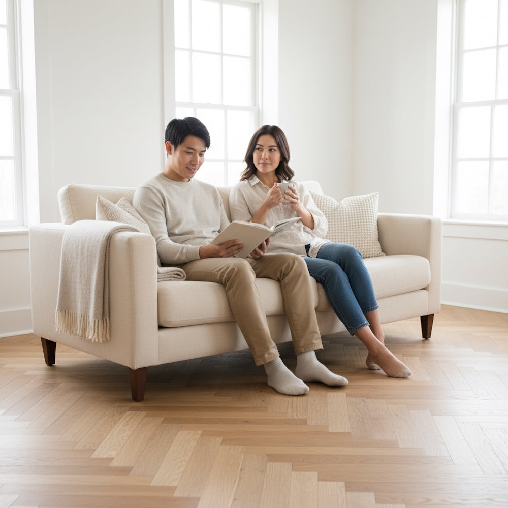 Lusso Venice Worn Oak Herringbone Engineered Wood Flooring