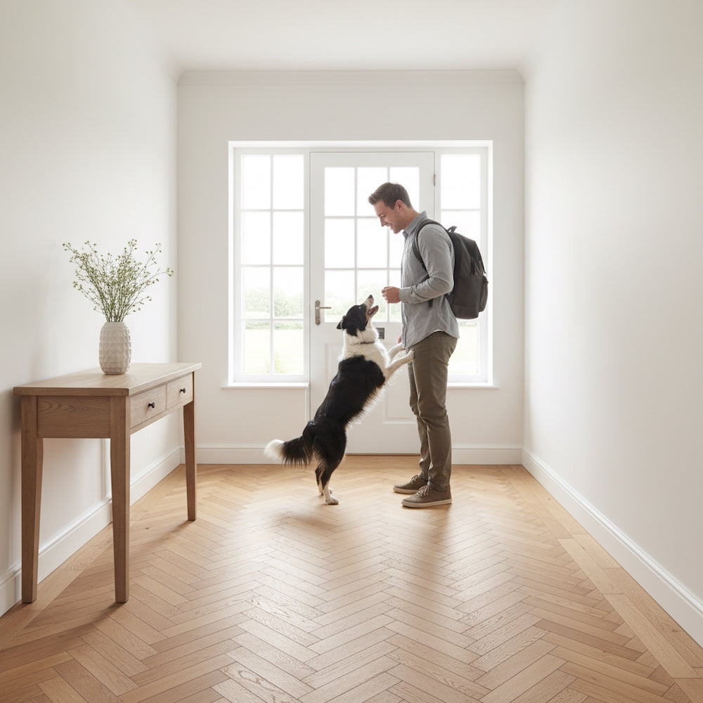Lusso Venice Worn Oak Herringbone Engineered Wood Flooring