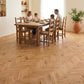 Lusso Flooring Verona Natural Brushed and Lacquered Rustic Herringbone Solid Oak