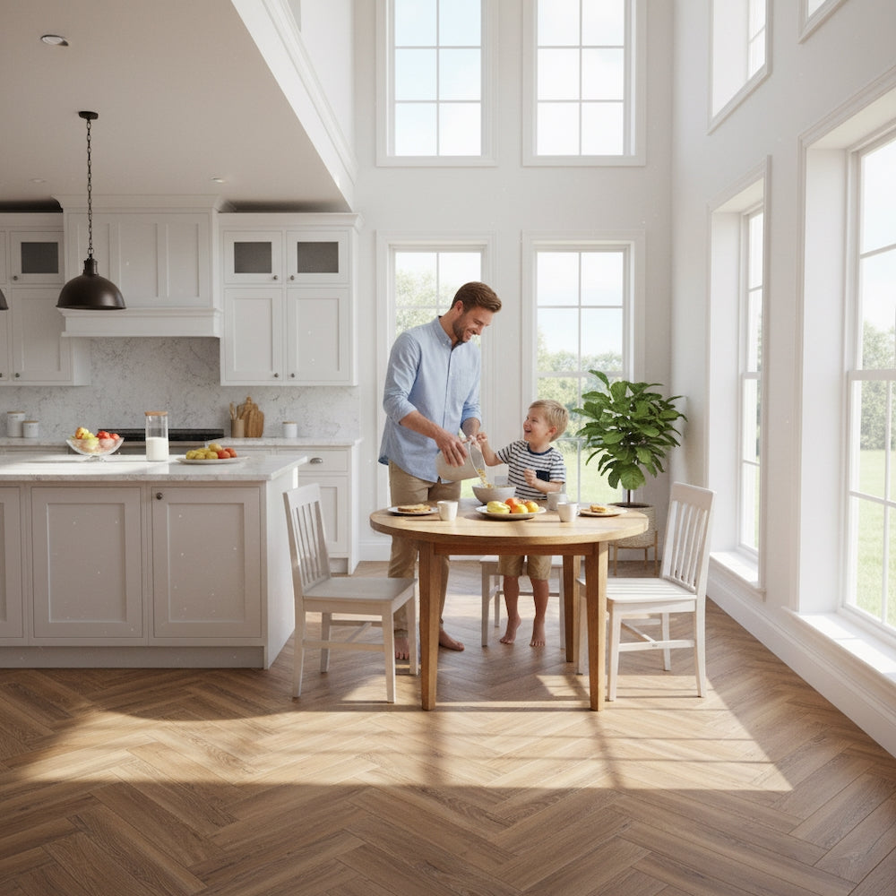 Textures Distressed Oak Herringbone TH06 LVT Flooring