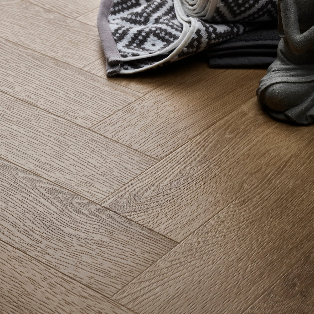 Textures Light Oak Herringbone TH10 LVT Flooring - (SAMPLE)