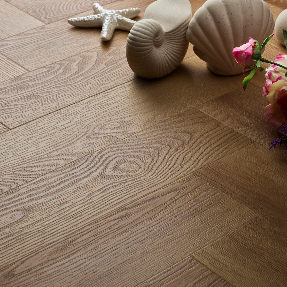 Textures Summer Oak Herringbone TH11 LVT Flooring - (SAMPLE)