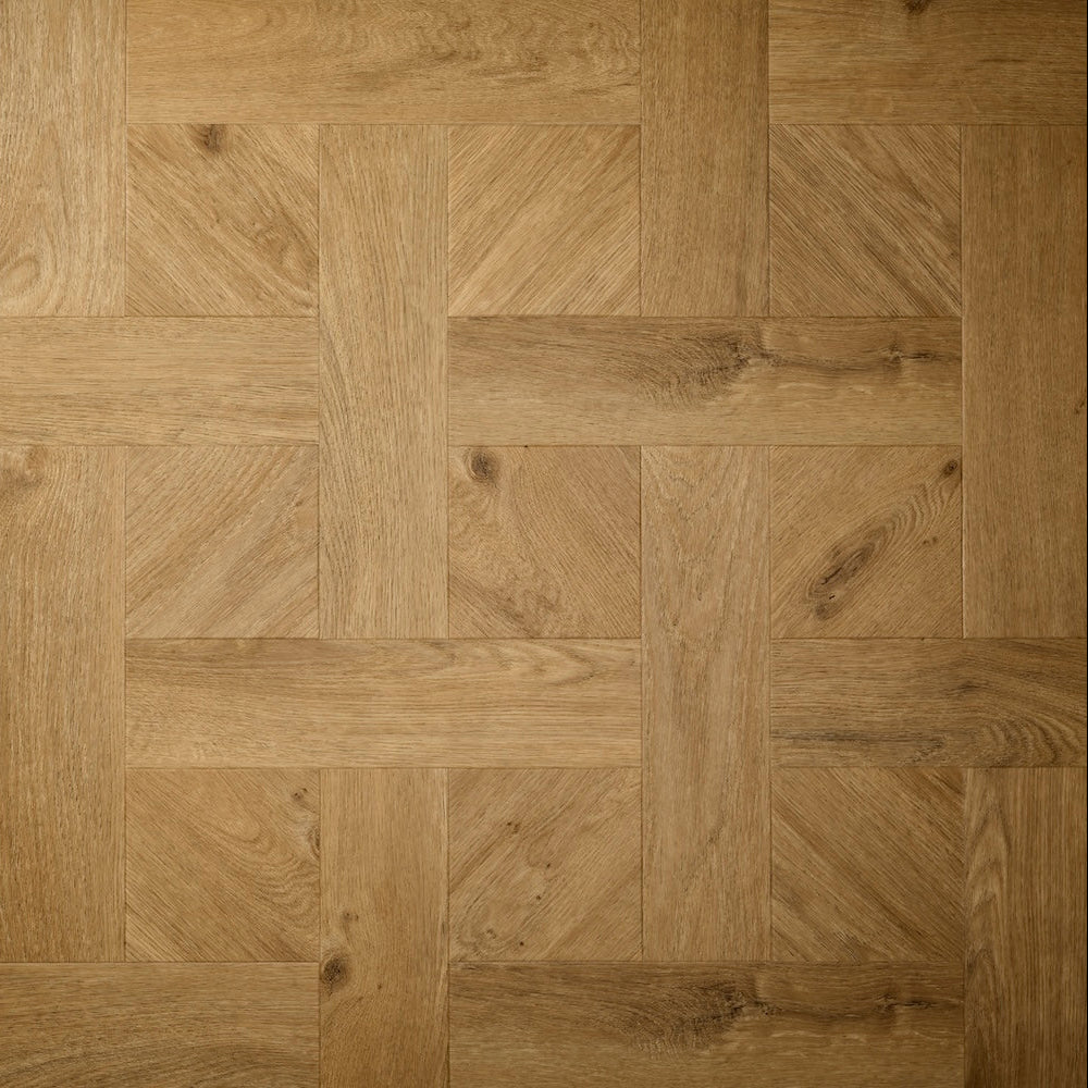Elements Inspirations Basket Weave LVT flooring in Barn Oak