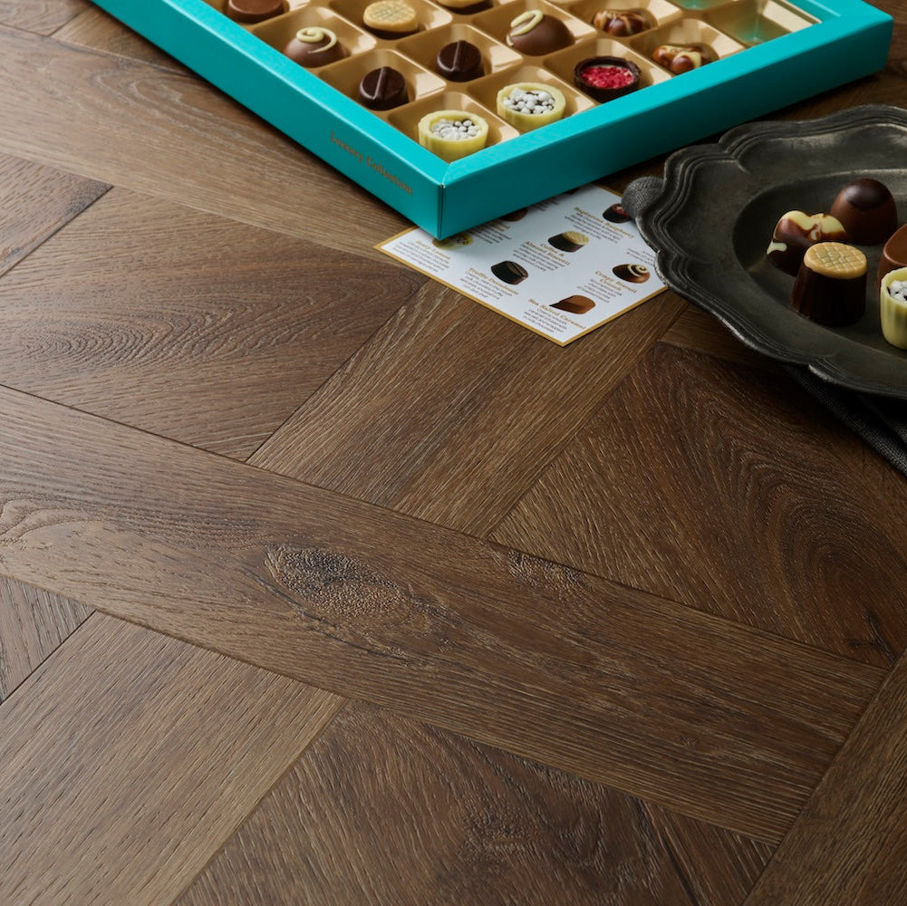 Basket Weave LVT Flooring Elements Inspirations Espresso - (SAMPLE)