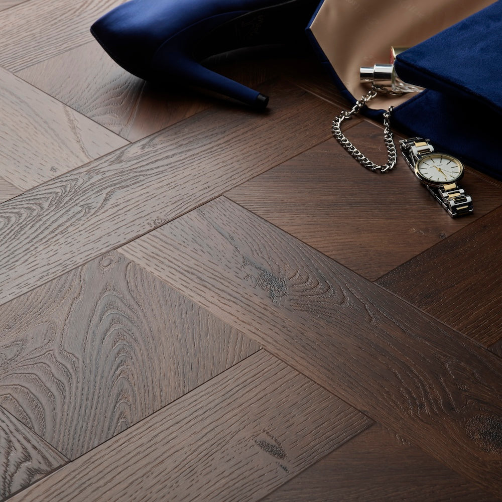 Basket Weave LVT Flooring Elements Inspirations Mahogany - (SAMPLE)